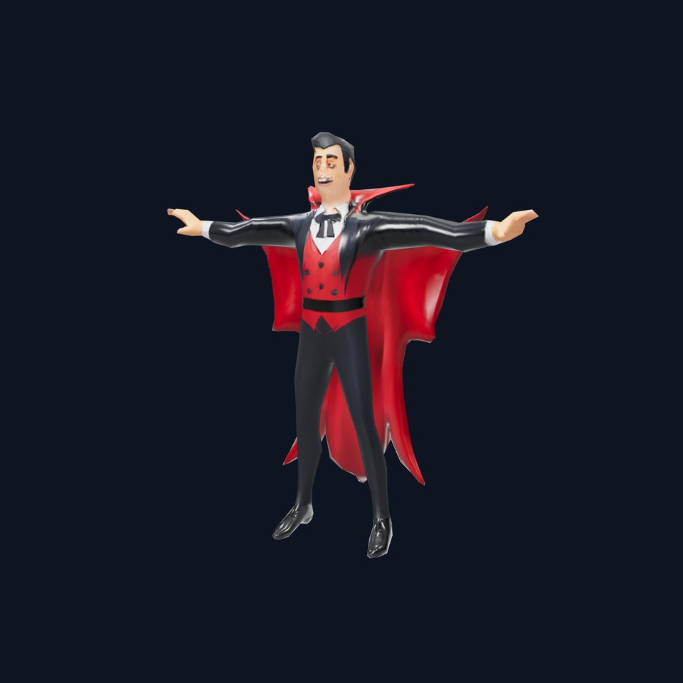 Vampire Character Model Pack with Detailed Cape